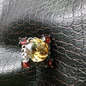 Vintage citrine and garnet ring
